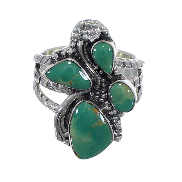 Southwest Sterling Silver Turquoise Ring Size 7-3/4 CX49803